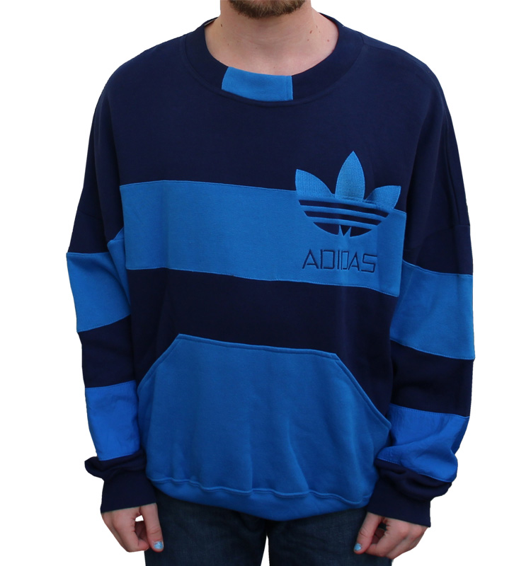 Vintage Adidas Blue Striped Crewneck Sweatshirt (Size M) NWT — Roots
